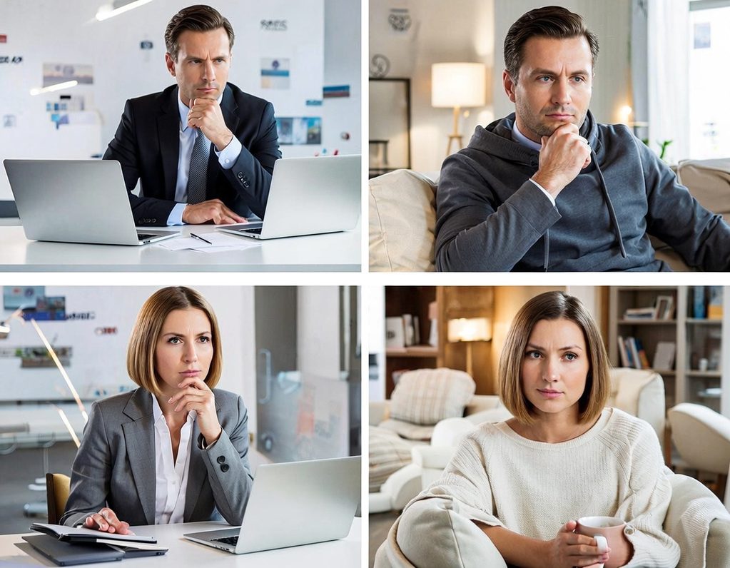 Menschen privat und im Büro